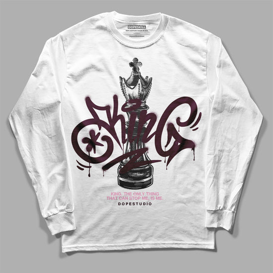 Dunk Low Night Maroon and Medium Soft Pink DopeSkill Long Sleeve T-Shirt King Chess Graphic Streetwear - White 