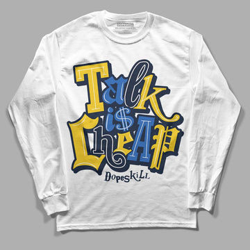 Dunk Low Vintage “Michigan” DopeSkill Long Sleeve T-Shirt Talk Is Chip Graphic Streetwear - WHite