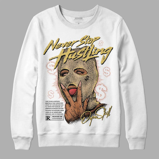 TAN  Sneakers DopeSkill Sweatshirt Never Stop Hustling Graphic Streetwear - White 