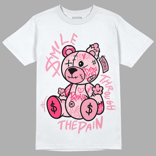 Question Mid Pink Toe DopeSkill T-Shirt Smile Through The Pain Graphic Streetwear - White