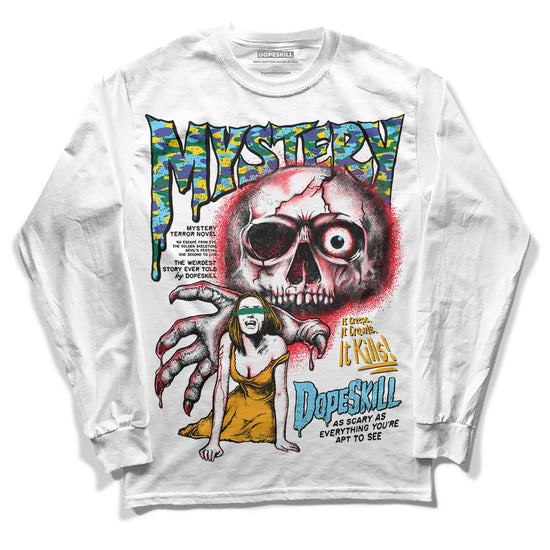 Jordan 1 Mid GS 'Six Championships' DopeSkill Long Sleeve T-Shirt Mystery Ghostly Grasp Graphic Streetwear - White