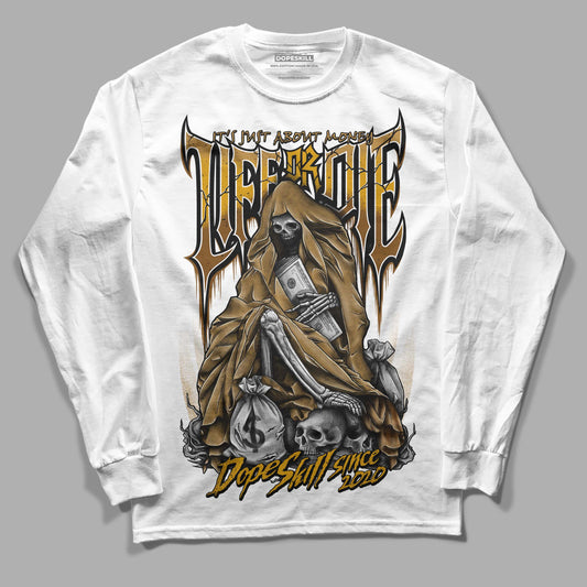 Jordan 13 Wheat 2023 DopeSkill Long Sleeve T-Shirt Life or Die Graphic Streetwear - White