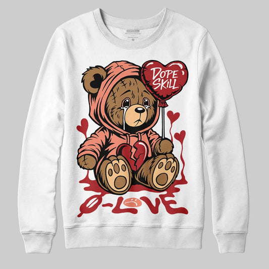 Jordan 1 High OG Rare Air “Cinnabar” DopeSkill Sweatshirt Broken Bear Graphic Streetwear - White