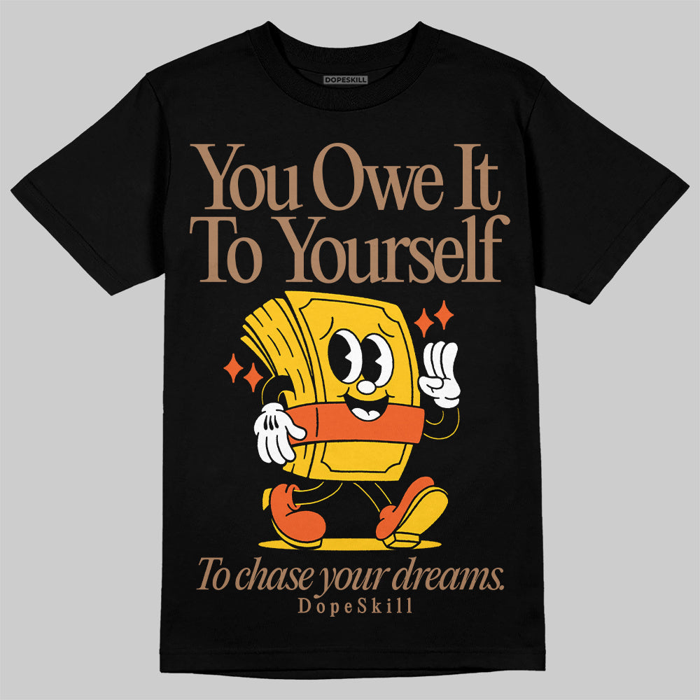 Yellow Sneakers DopeSkill T-Shirt Owe It To Yourself Graphic Streetwear - Black