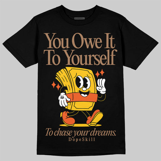 Yellow Sneakers DopeSkill T-Shirt Owe It To Yourself Graphic Streetwear - Black