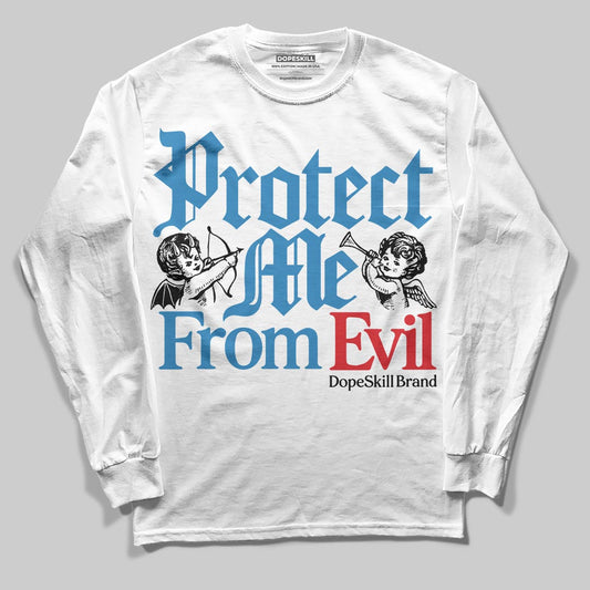 Jordan 3 Retro OG Rare Air DopeSkill Long Sleeve T-Shirt Protect Me From Evil Graphic Streetwear - White 