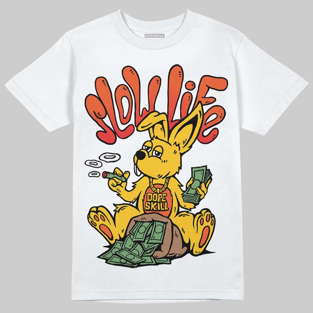 Yellow Sneakers DopeSkill T-Shirt Slow Life Graphic Streetwear - White 