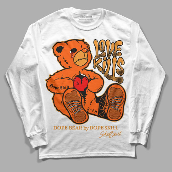 Jordan 12 Retro Brilliant Orange DopeSkill Long Sleeve T-Shirt Love Kills Graphic Streetwear - White