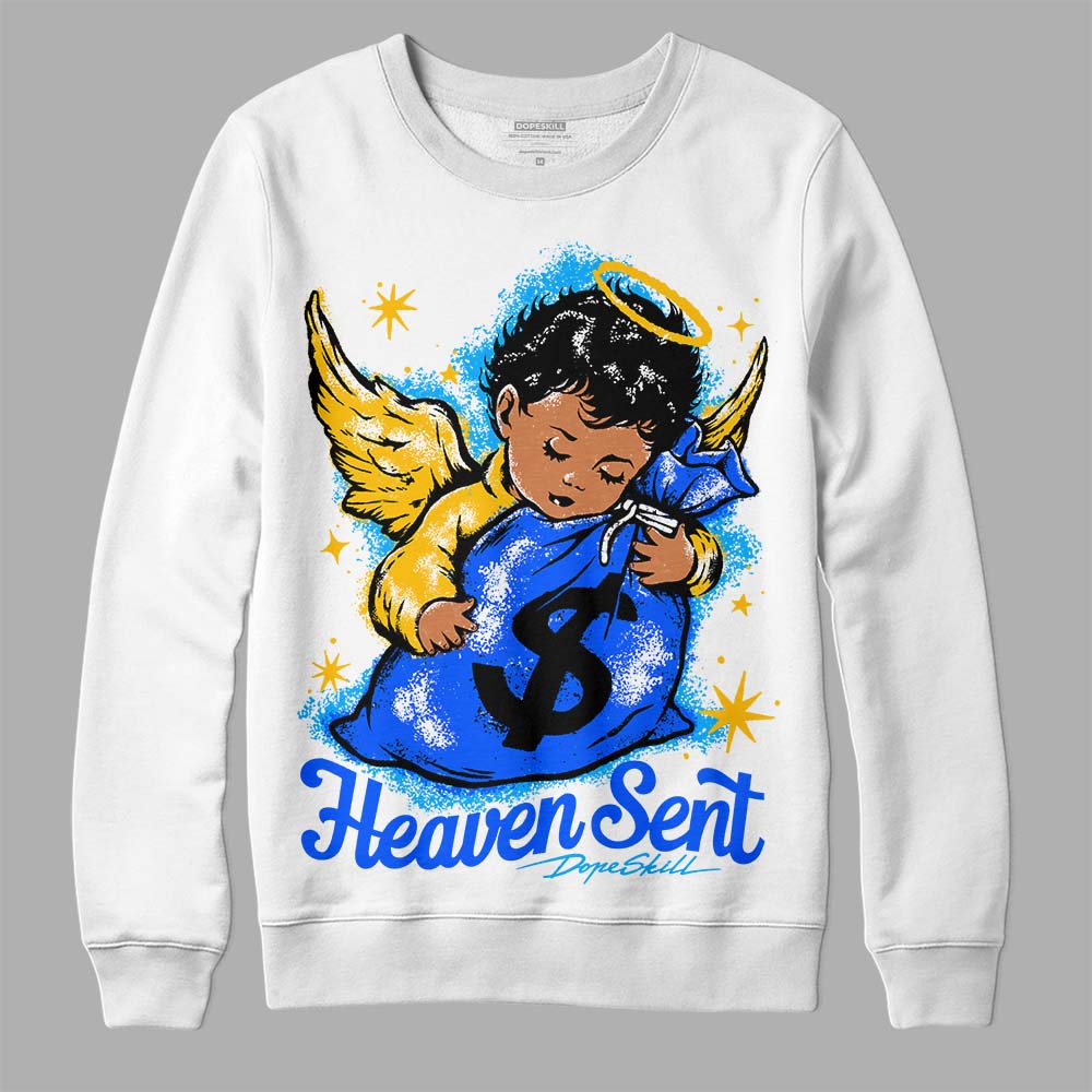 Royal Blue Sneakers DopeSkill Sweatshirt Heaven Sent Graphic Streetwear - White