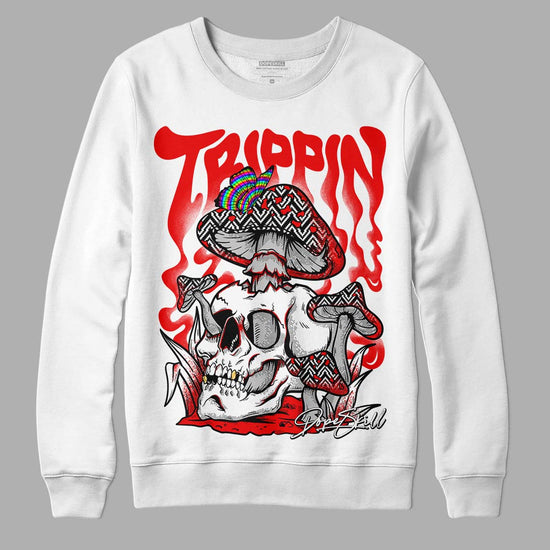 Jordan 12 “Cherry” DopeSkill Sweatshirt Trippin Graphic Streetwear - White 