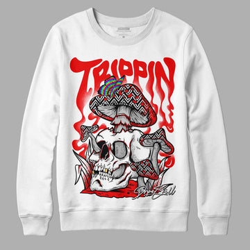 Jordan 12 “Cherry” DopeSkill Sweatshirt Trippin Graphic Streetwear - White 