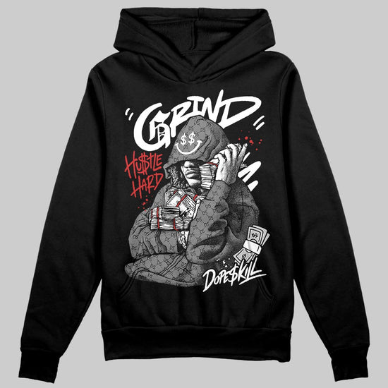 Grey Sneakers DopeSkill Hoodie Grind Pray Graphic Streetwear - Black