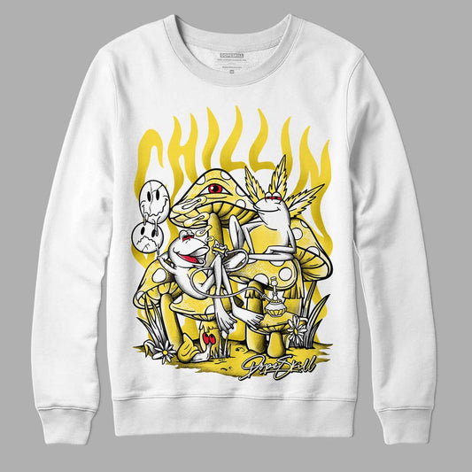 Jordan 11 Low 'Yellow Snakeskin' DopeSkill Sweatshirt Chillin Graphic Streetwear - White