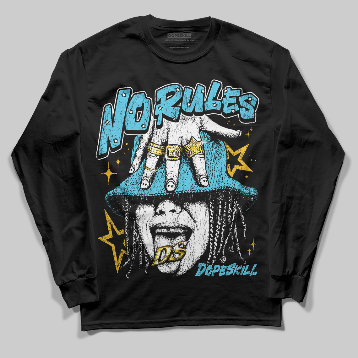 Jordan 11 Retro Gamma Blue (2025) DopeSkill Long Sleeve T-Shirt No Rules Graphic Streetwear - black