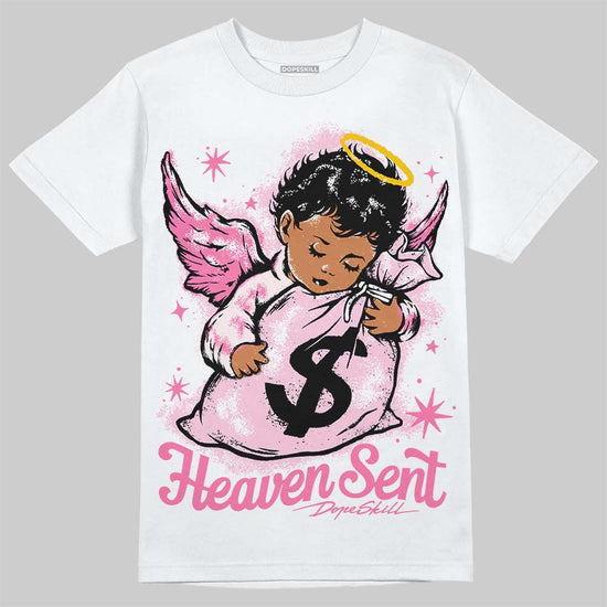 Dunk Low LX Pink Foam DopeSkill T-Shirt Heaven Sent Graphic Streetwear - White 