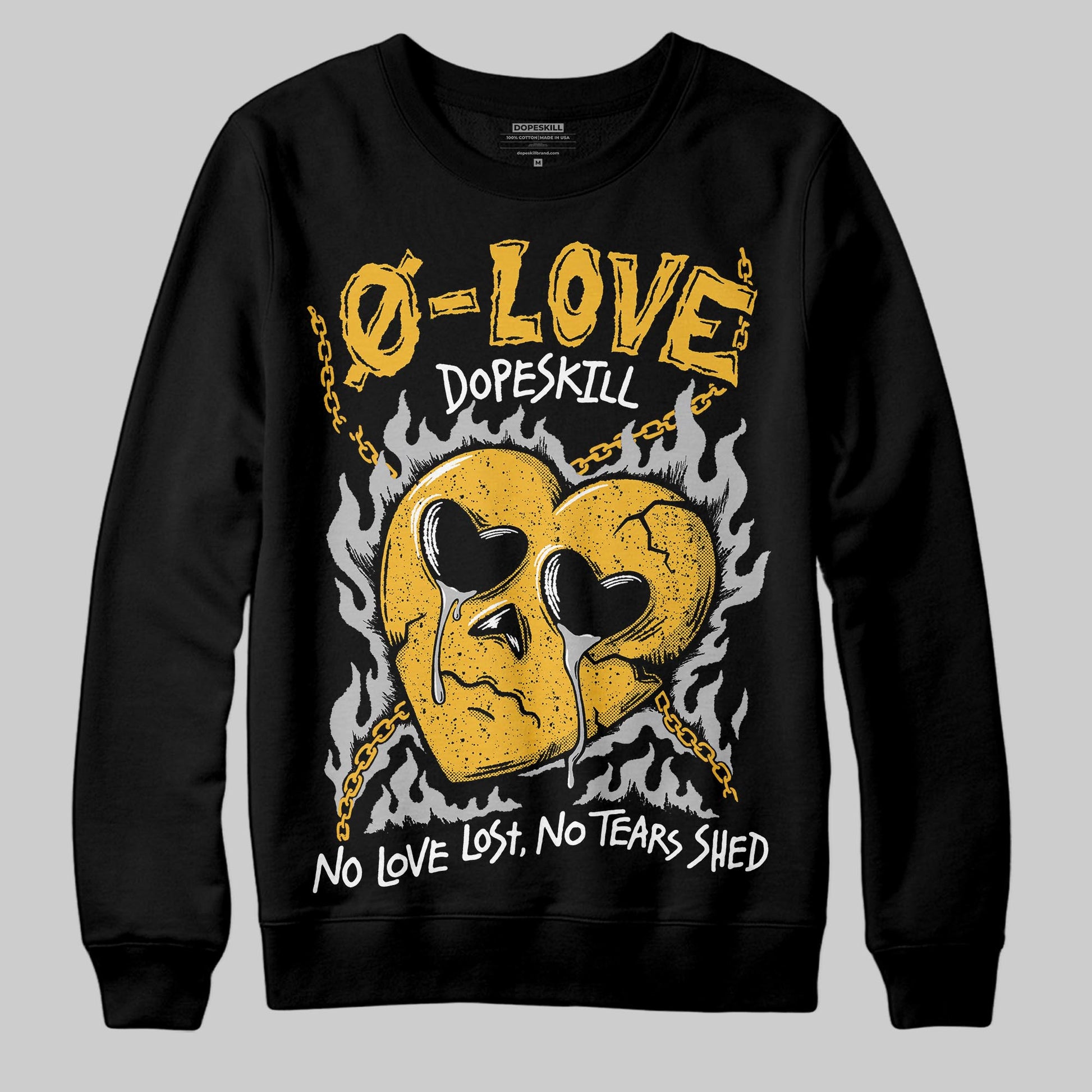 Jordan 5 'Tokyo' DopeSkill Sweatshirt Crying Heart Graphic Streetwear - Black