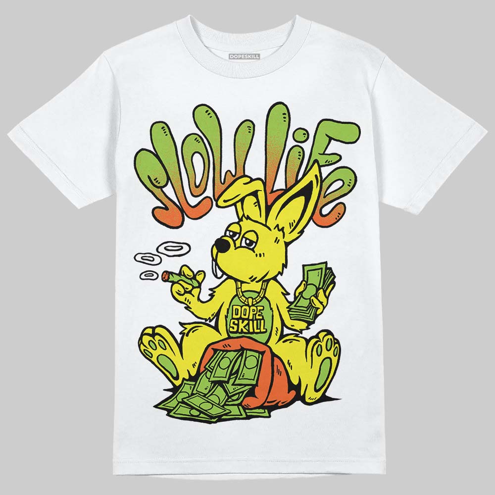 Neon Green Sneakers DopeSkill T-Shirt Slow Life Graphic Streetwear - White