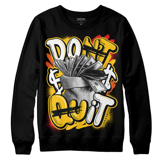 Yellow Sneakers DopeSkill Sweatshirt Don't Quit Graphic Streetwear - Black