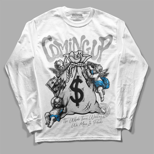 Dunk Low ‘Pure Platinum’ DopeSkill Long Sleeve T-Shirt Money Bag Coming Up Graphic Streetwear - White