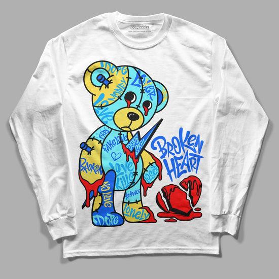 Jordan 5 Aqua DopeSkill Long Sleeve T-Shirt Broken Heart Graphic Streetwear - White