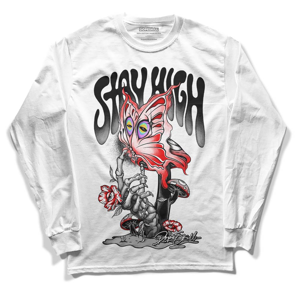 Jordan 1 Low OG “Shadow” DopeSkill Long Sleeve T-Shirt Stay High Graphic Streetwear - White
