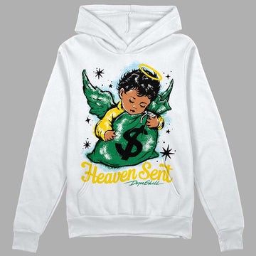 Jordan 5 “Lucky Green” DopeSkill Hoodie Sweatshirt Heaven Sent Graphic Streetwear - White