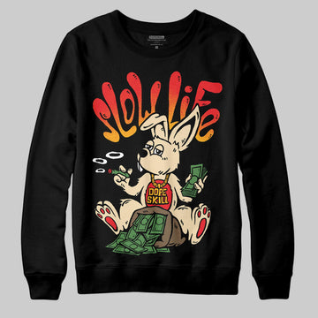 Red Sneakers DopeSkill Sweatshirt Slow Life Graphic Streetwear - Black
