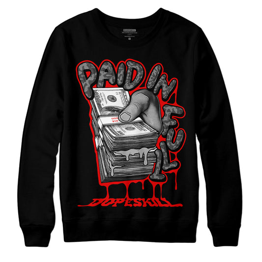 Jordan 5 Retro P51 Camo DopeSkill Sweatshirt Paid In Full Graphic Streetwear - Black