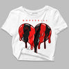 Jordan 1 Retro High OG "Satin Bred" DopeSkill Women's Crop Top Slime Drip Heart Graphic Streetwear - White