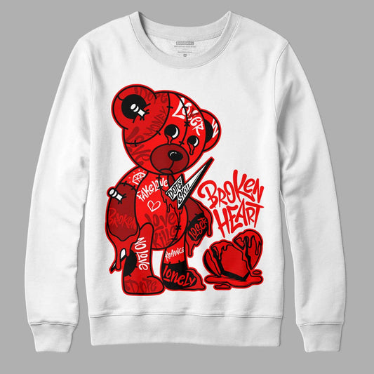 Jordan 1 Retro High OG "Satin Bred" DopeSkill Sweatshirt Broken Heart Graphic Streetwear - White