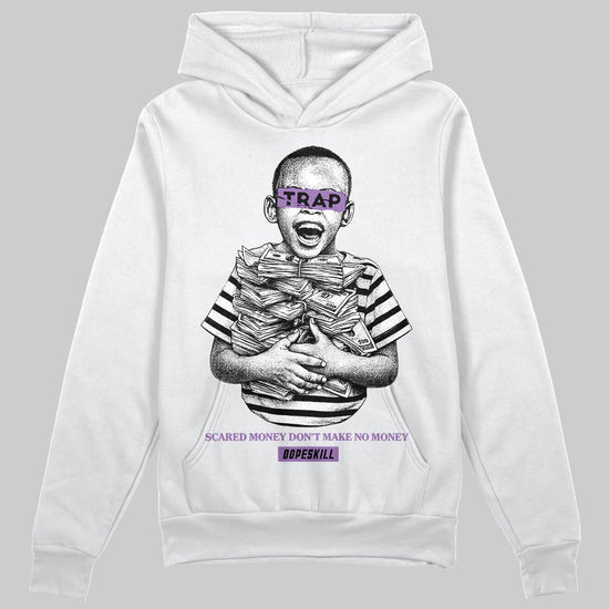 PURPLE Sneakers DopeSkill Hoodie Scared Money Don't Make No Money Graphic Streetwear - White
