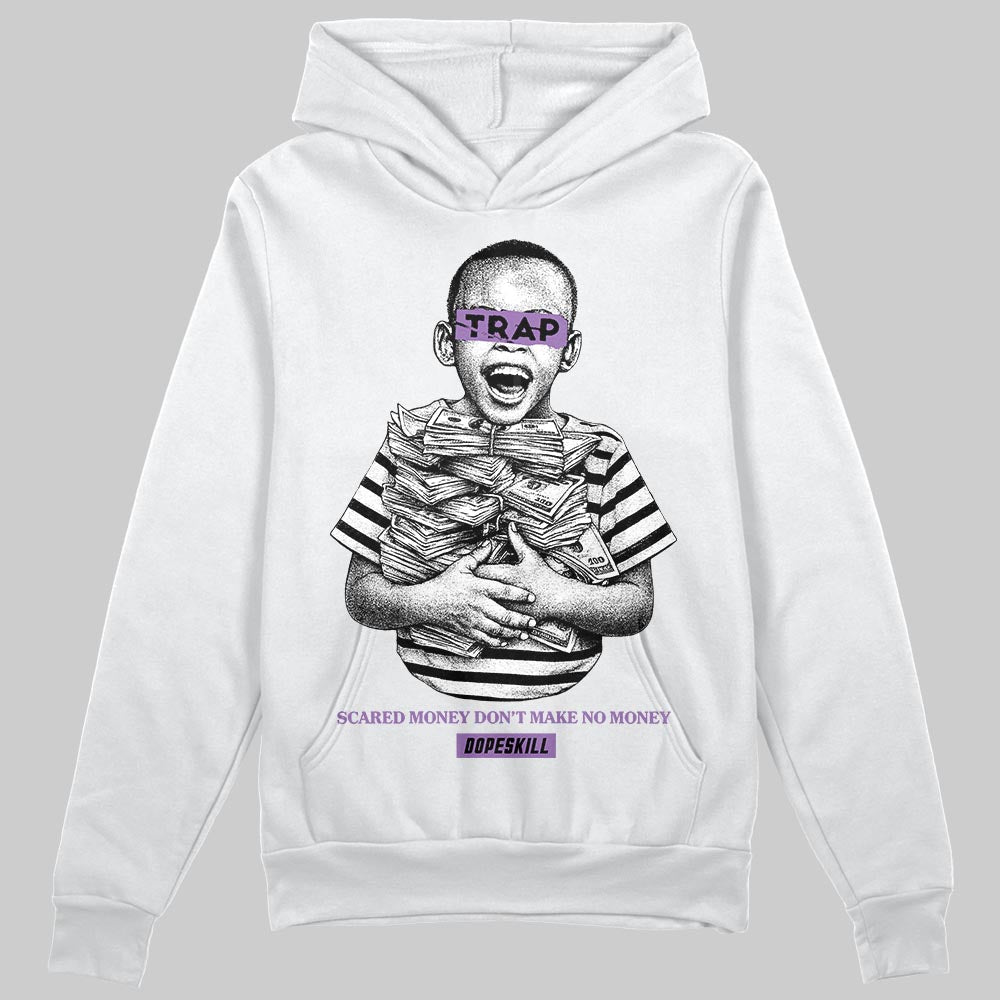 PURPLE Sneakers DopeSkill Hoodie Scared Money Don't Make No Money Graphic Streetwear - White