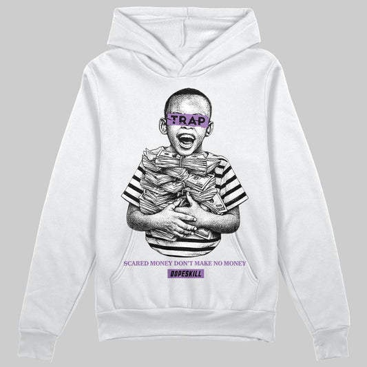 PURPLE Sneakers DopeSkill Hoodie Scared Money Don't Make No Money Graphic Streetwear - White