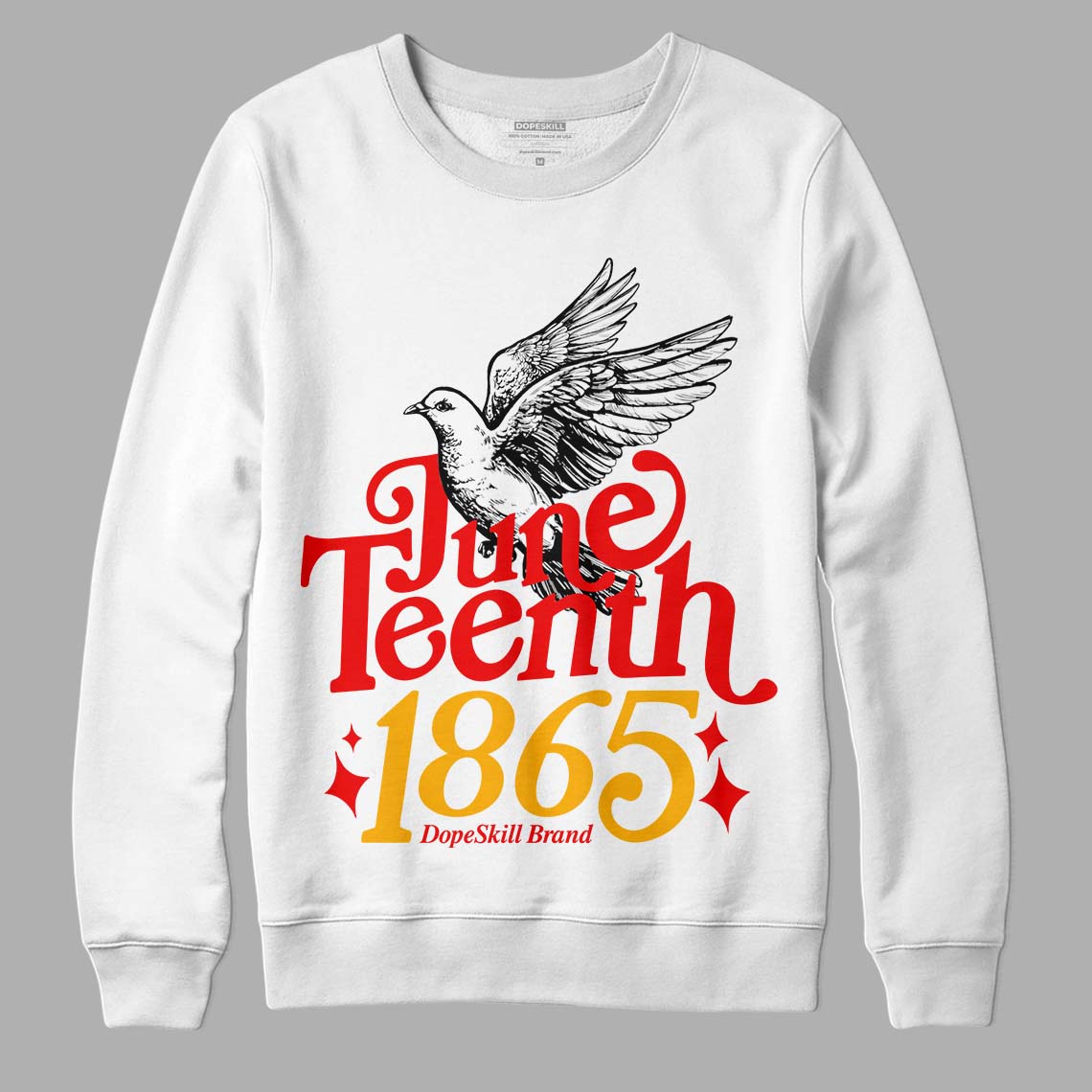 Red Sneakers DopeSkill Sweatshirt Juneteenth 1865 Graphic Streetwear - White