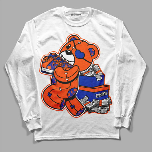 Dunk Low Futura Orange Blaze DopeSkill Long Sleeve T-Shirt Bear Steals Sneaker Graphic Streetwear - White