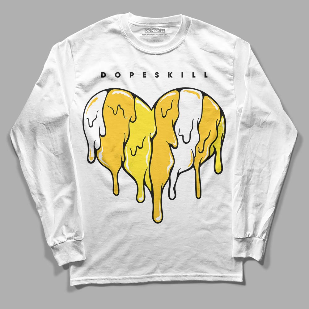 Jordan 4 Retro “Vivid Sulfur” DopeSkill Long Sleeve T-Shirt Slime Drip Heart Graphic Streetwear - White 