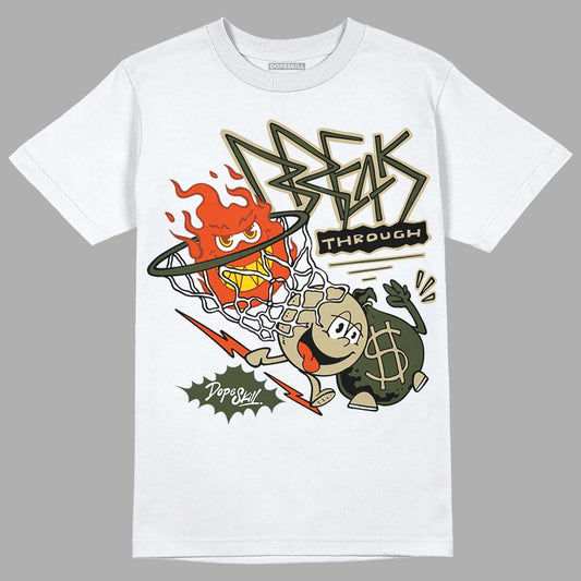Olive Sneakers DopeSkill T-Shirt Break Through Graphic Streetwear - White