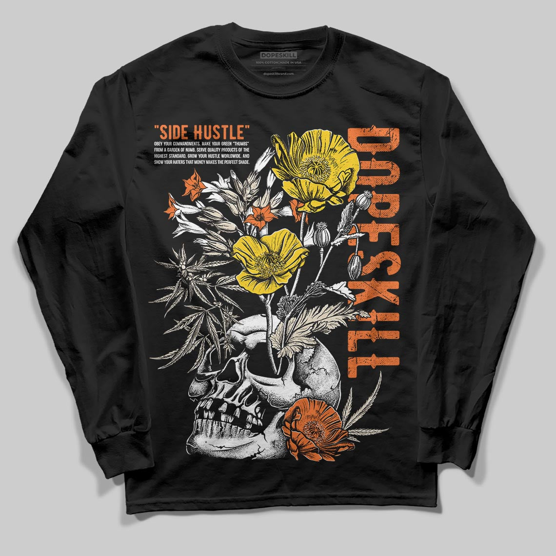 Jordan 3 “Starfish” DopeSkill Long Sleeve T-Shirt Side Hustle Graphic Streetwear - Black