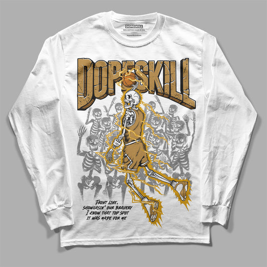 Jordan 13 Wheat 2023 DopeSkill Long Sleeve T-Shirt Thunder Dunk Graphic Streetwear - White 