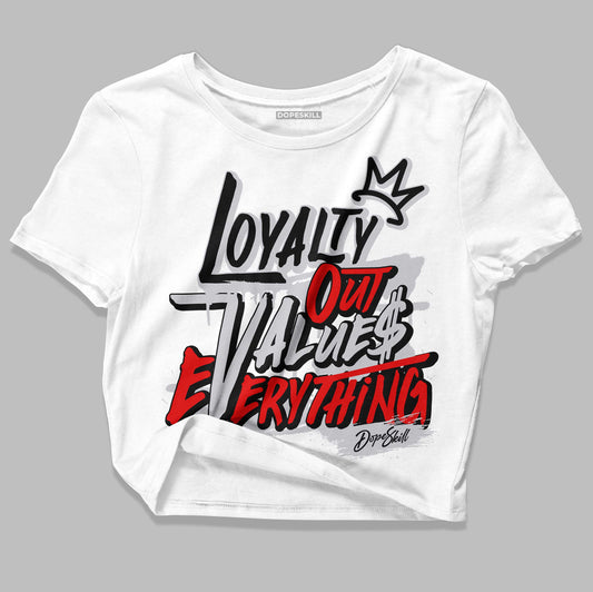 Jordan 2 Retro "Black Cement" DopeSkill Women's Crop Top LOVE Graphic Streetwear - White