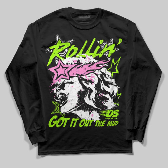 Neon Green Sneakers DopeSkill Long Sleeve T-Shirt Got It Out The Mud Graphic Streetwear - Black