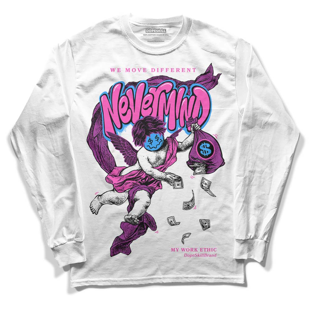 Jordan 4 GS “Hyper Violet” DopeSkill Long Sleeve T-Shirt Nevermind Graphic Streetwear - White