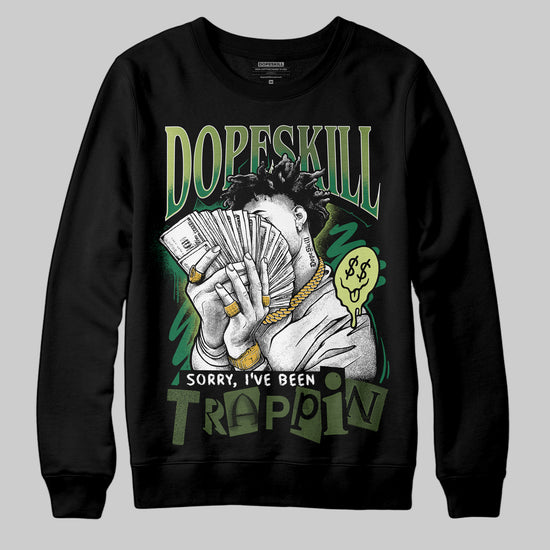 Foamposite Pro 'Pine Green' DopeSkill Sweatshirt Sorry I've Been Trappin Graphic Streetwear - Black