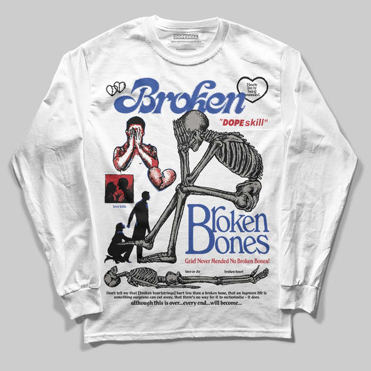 Jordan 4 “Rare Air” DopeSkill Long Sleeve T-Shirt Broken Bones Graphic Streetwear - White