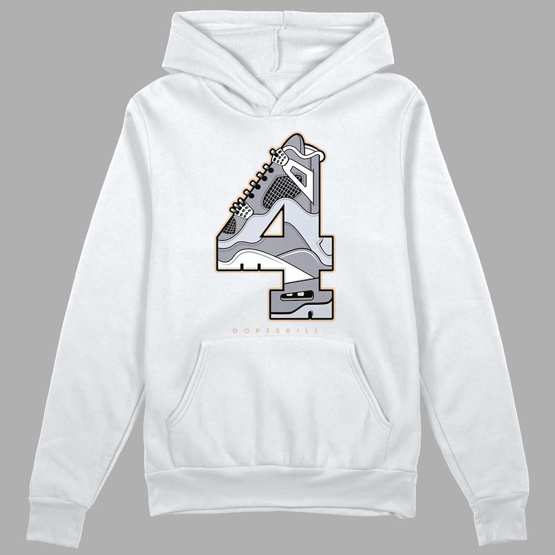 Jordan 4 Retro Frozen Moments DopeSkill Hoodie Sweatshirt No.4 Graphic Streetwear - White 