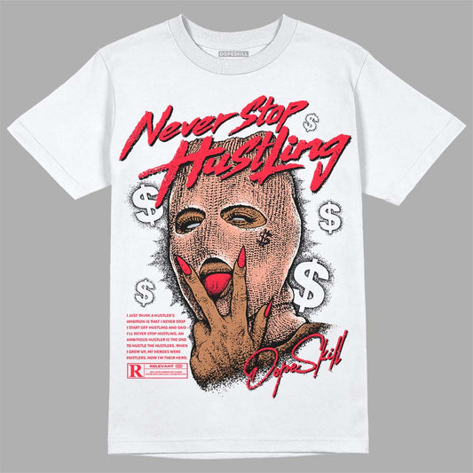 DJ Khaled x Jordan 5 Retro ‘Crimson Bliss’  DopeSkill T-Shirt Never Stop Hustling Graphic Streetwear - White 