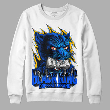 Royal Blue Sneakers DopeSkill Sweatshirt Black King Graphic Streetwear - White 