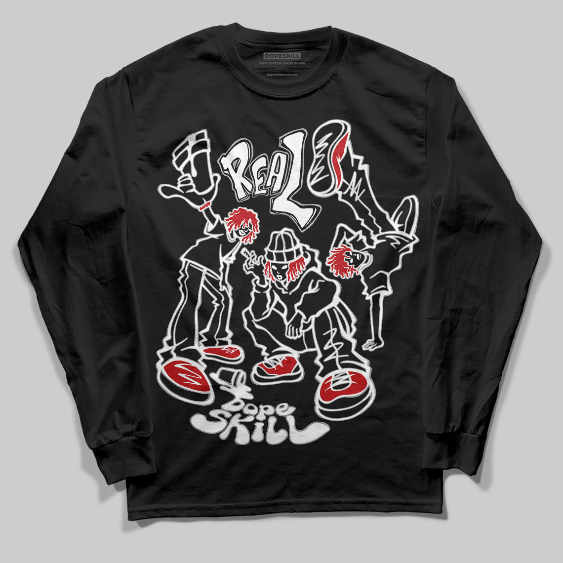 Jordan 11 “Bred Velvet” DopeSkill Long Sleeve T-Shirt Real Y2K Players Graphic Streetwear - black