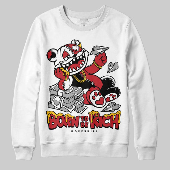 Jordan 1 Low OG "Chicago" DopeSkill Sweatshirt Born To Be Rich Graphic Streetwear - White