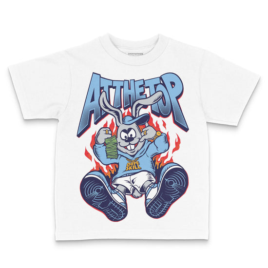 University Blue Sneakers DopeSkill Toddler Kids T-shirt At The Top Graphic Streetwear - White